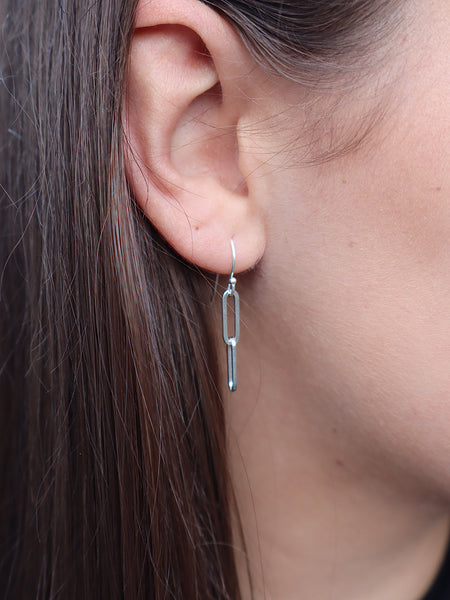 3/8 CT. T.W. Diamond Paperclip Stack Dangle Drop Earrings In Sterling - Foto 4