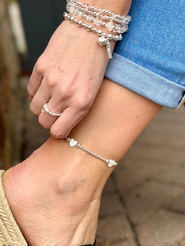 Millie Mother of Pearl Anklet Heart