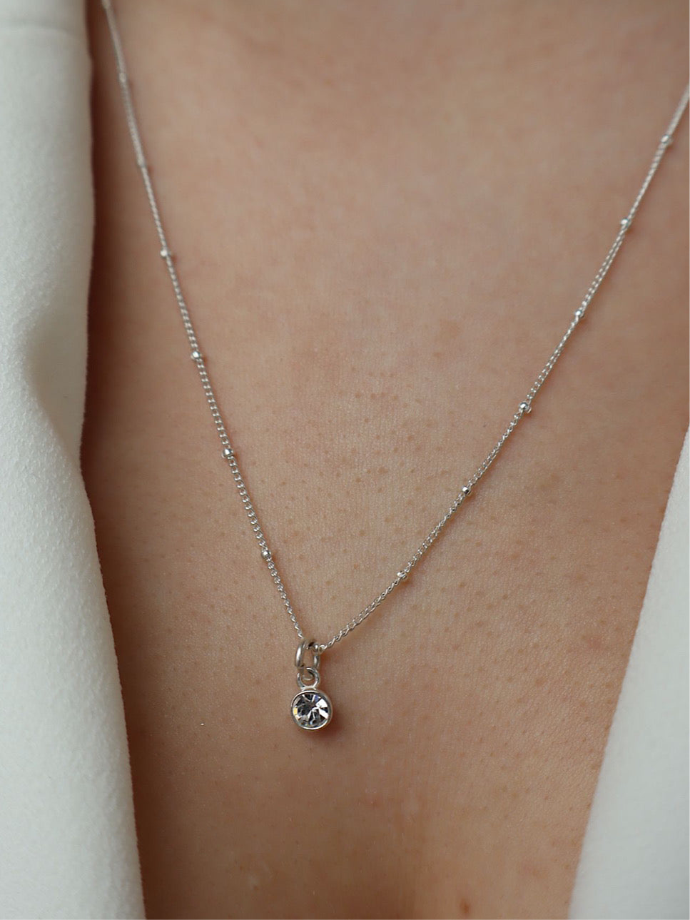 Diamond April Birthstone Necklace – Quilla Co - Main Image