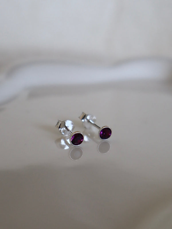 Amethyst February Birthstone Stud Earrings