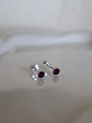 Amethyst February Birthstone Stud Earrings
