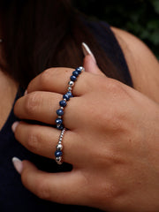 Midnight Glass Bead Ring