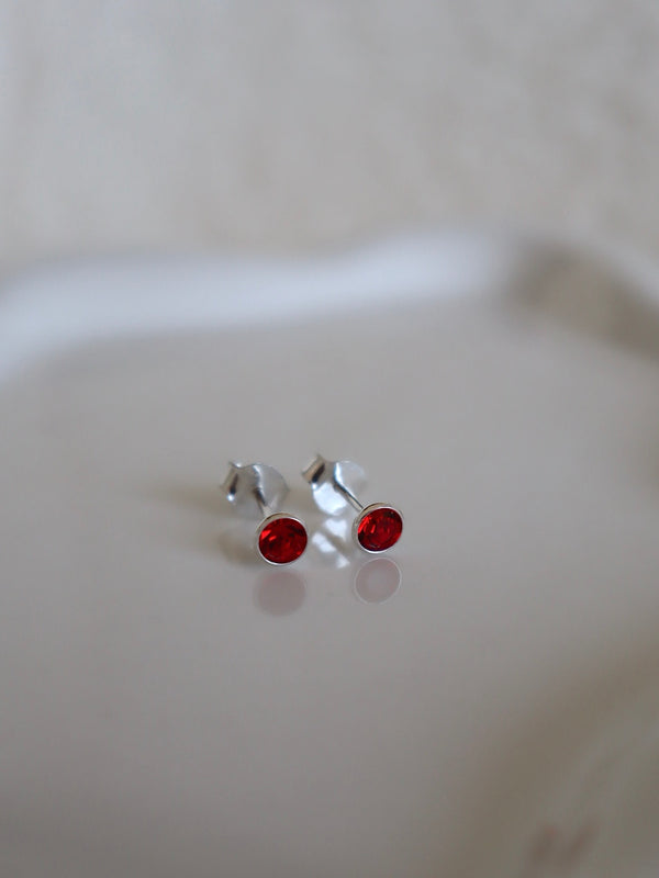 Ruby July Birthstone Stud Earrings