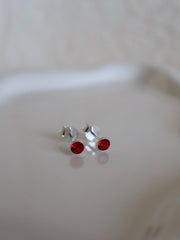Ruby July Birthstone Stud Earrings