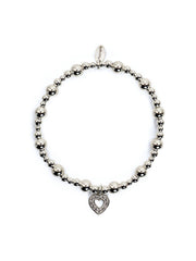 Sparkle Open Heart Popcorn Bracelet