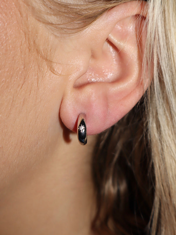 Shooting Star Half Hoop Earrings