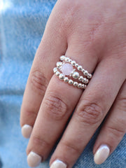 Rose Quartz Ring Stack