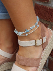 Aqua Marine Anklet Stack