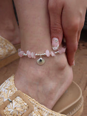 Shell Rose Quartz Anklet