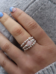 Rose Quartz Ring Stack