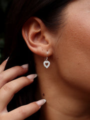 Sparkle Open Heart Hanging Earrings