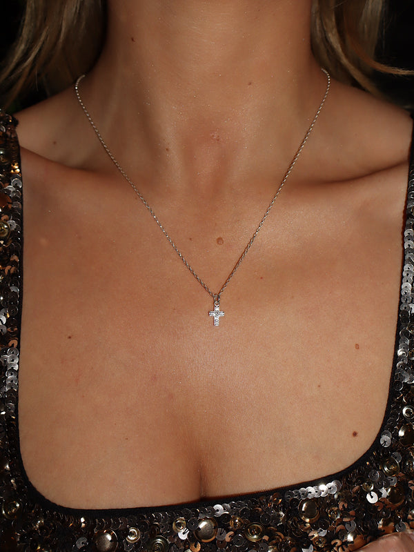Sparkle Cross Pendant Necklace
