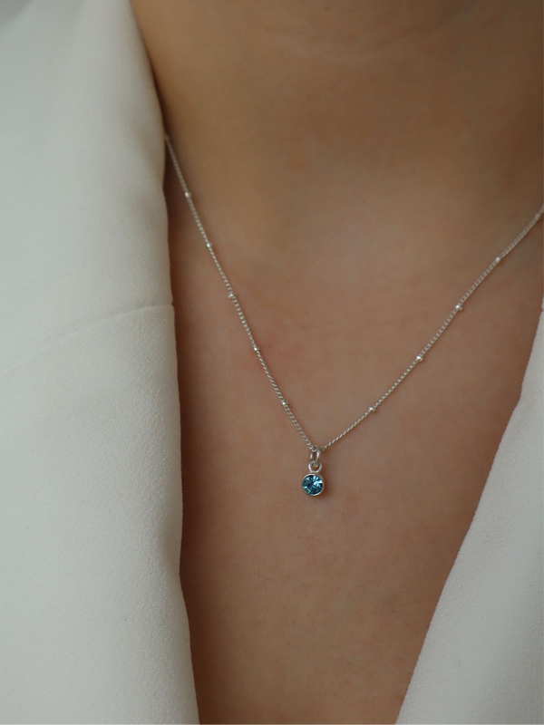 Aquamarine March Birthstone Necklace