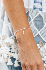 Cassie Pink Feather Bracelet