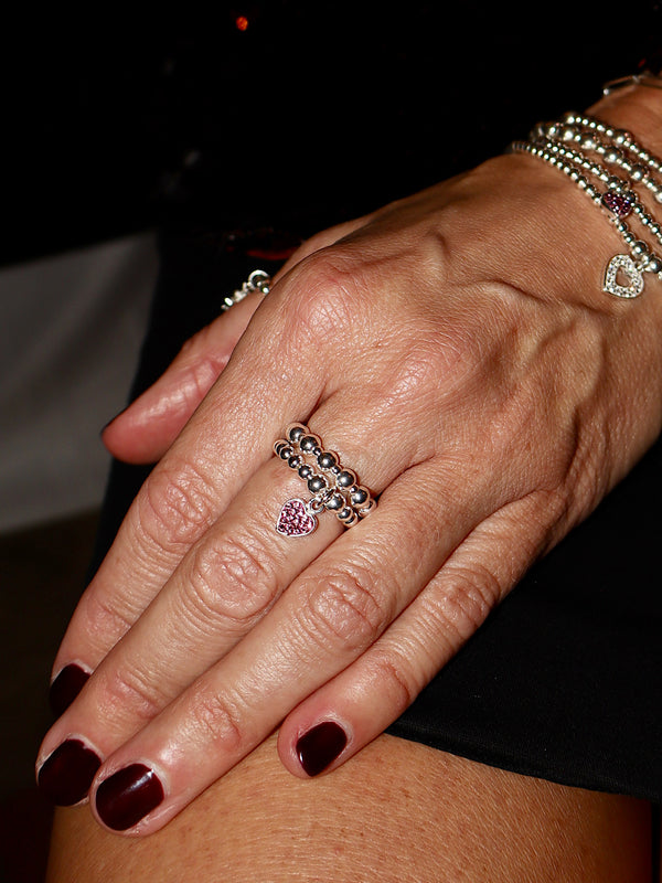 Sparkle Pink Heart Ring