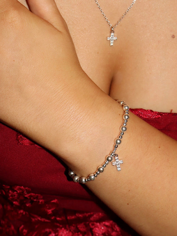 Sparkle Cross Popcorn Bracelet