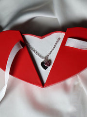 Double Sparkle Pink Heart Necklace