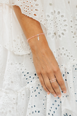 Cassie Pink Feather Bracelet