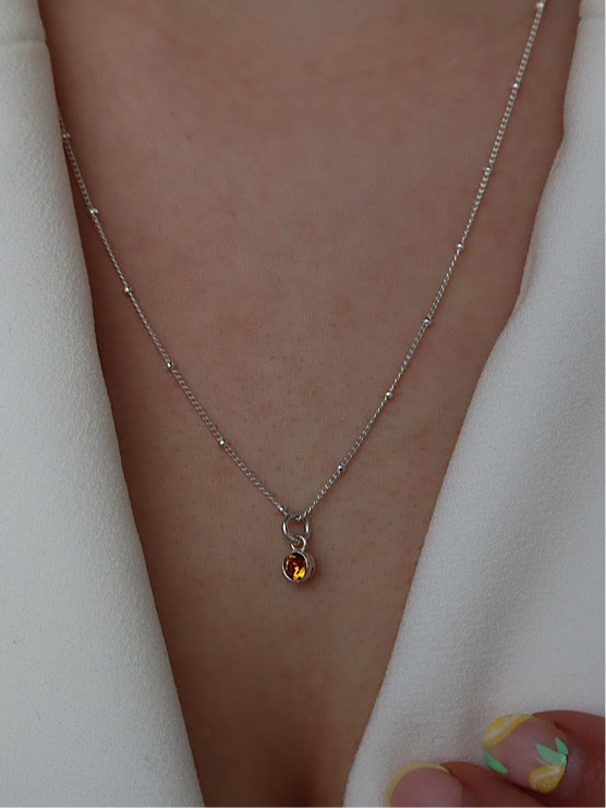 Topaz November Birthstone Necklace