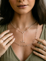Oval Mini Pull Through T Bar Necklace