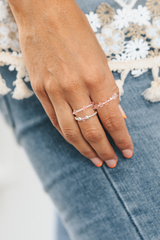 Pink Glass Bead Ring