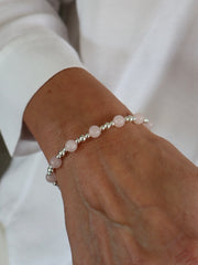 Florence Rose Quartz Popcorn Bracelet