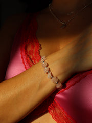 Cici Rose Quartz Chip Bracelet