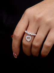 Sparkle Open Heart Ring