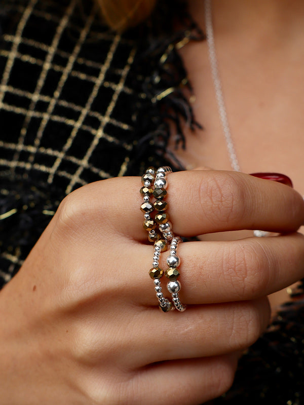 Golden Triple Bead Ring