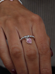Sparkle Pink Heart Ring