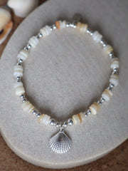 Shell Flat Bead Bracelet