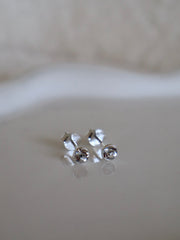 Diamond April Birthstone Stud Earrings