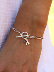 Letter Paper Chain Bracelet With Birthstone