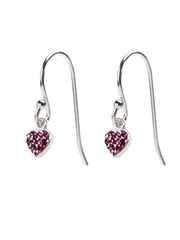 Sparkle Pink Heart Hanging Earrings