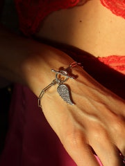 T Bar Paper Chain Angel Wing Bracelet