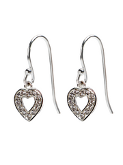 Sparkle Open Heart Hanging Earrings