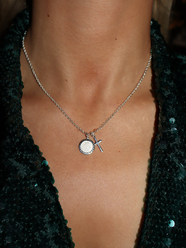 St Christopher Necklace with Cross