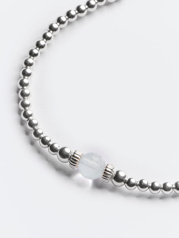Penny Aqua Marine Bead Bracelet