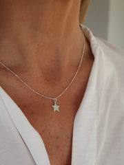 Engraved Initial Star Necklace