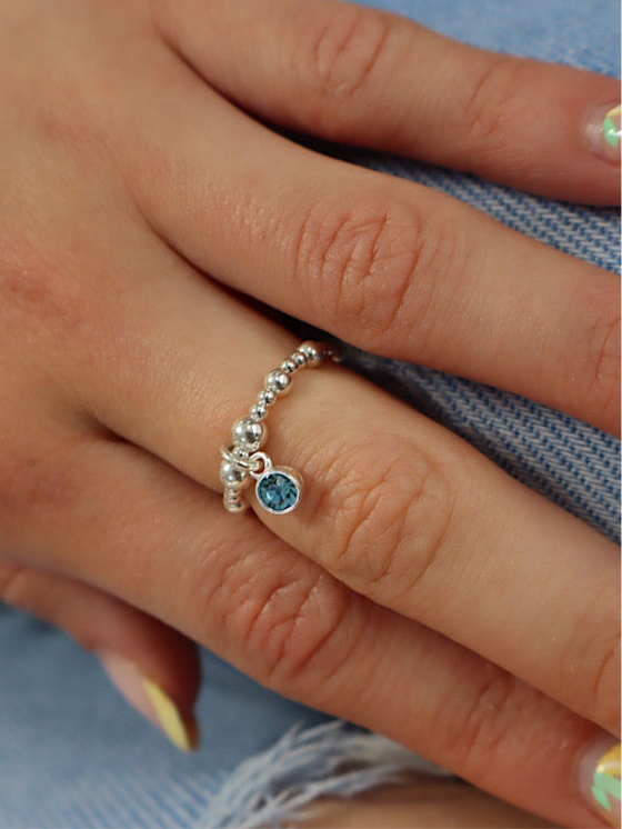 Aquamarine March Birthstone Ring
