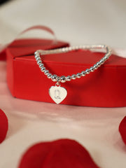 Engraved Initial Heart Bracelet