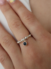 Blue Zircon December Birthstone Ring