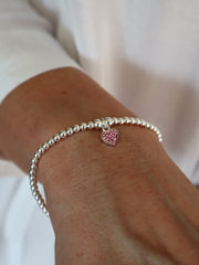 Sparkle Pink Heart Bracelet
