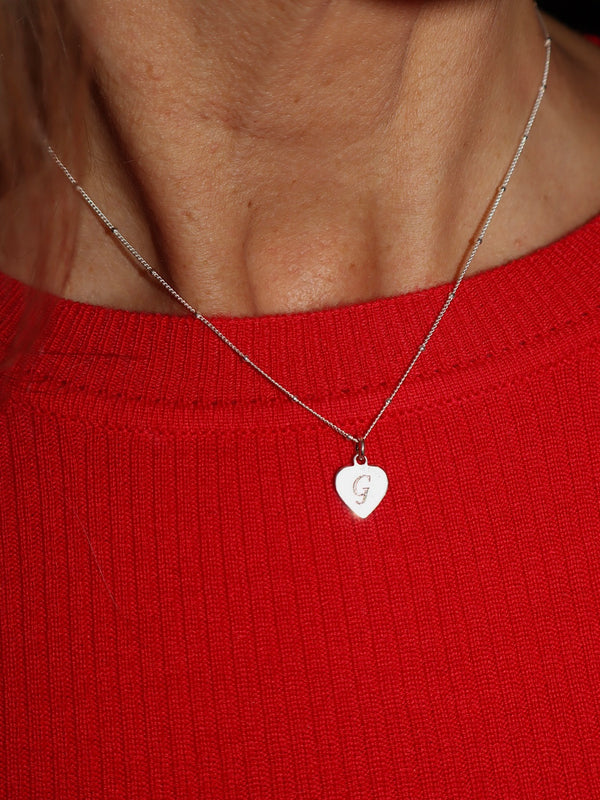 Engraved Initial Heart Necklace