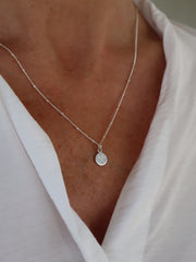 Engraved Initial Disc Necklace