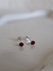Garnet January Birthstone Stud Earrings