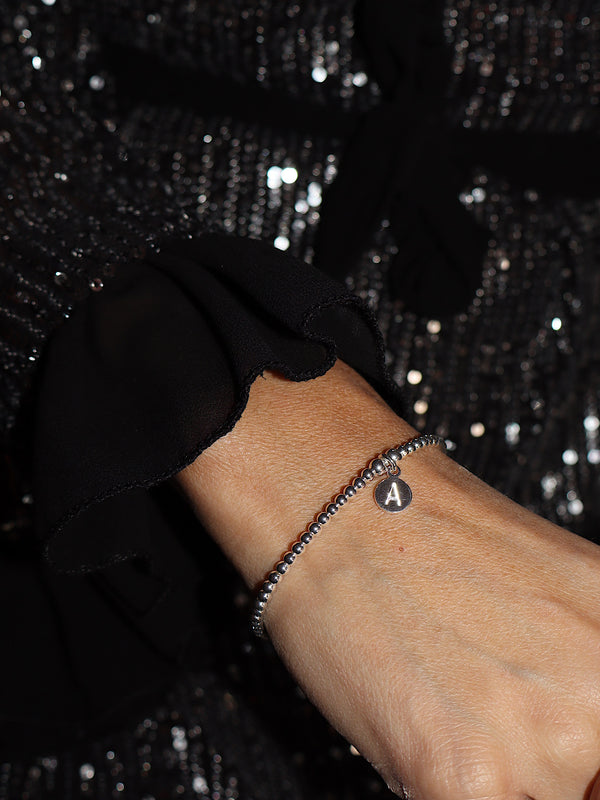 Engraved Initial Disc Bracelet