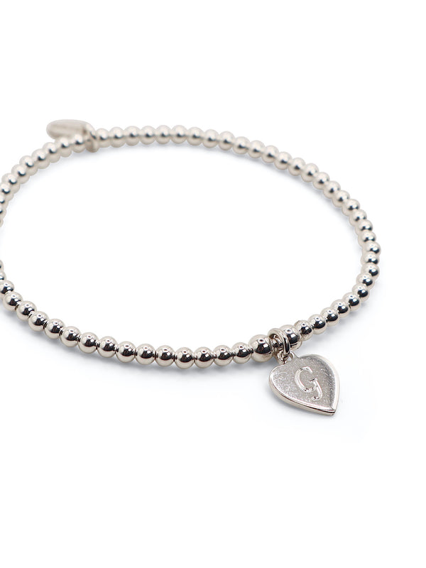 Engraved Initial Heart Bracelet