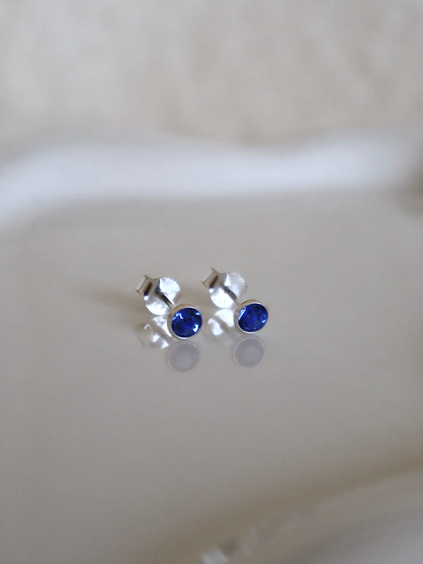Sapphire September Birthstone Stud Earrings
