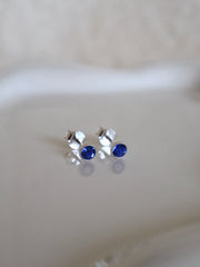 Sapphire September Birthstone Stud Earrings